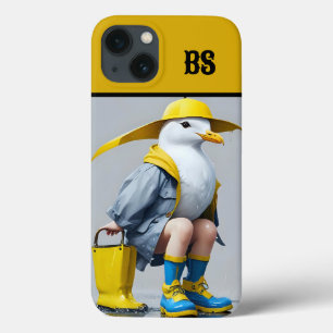 Funda Para iPhone 13 Gaviota divertida en botes de lluvia - Humor en la