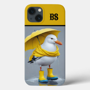 Funda Para iPhone 13 Gaviota divertida en botes de lluvia - Humor en la