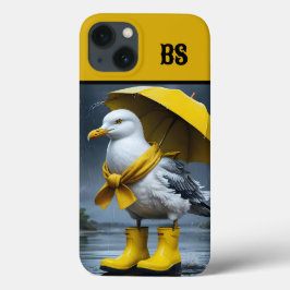 Funda Para iPhone 13 Gaviota divertida en botes de lluvia - Humor en la