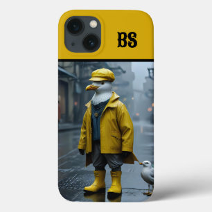 Funda Para iPhone 13 Gaviota divertida en botes de lluvia - Humor en la