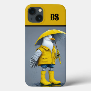 Funda Para iPhone 13 Gaviota divertida en botes de lluvia - Humor en la