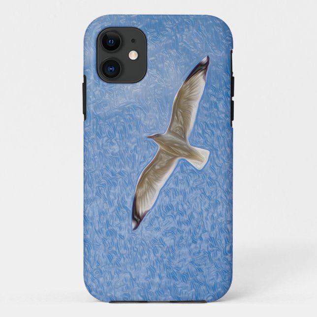 Funda De Case-Mate Para iPhone Gaviota independiente volando en el cielo (Reverso)