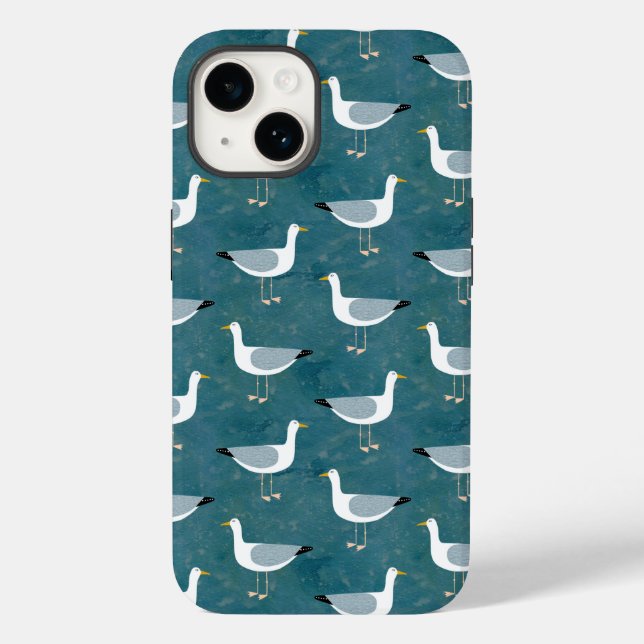 Funda De Case-Mate Para iPhone Gaviota Verde azulada (Reverso )