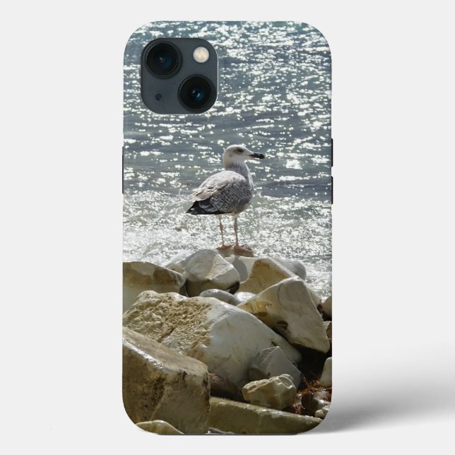 Funda De Case-Mate Para iPhone Gaviota y mar (Reverso )