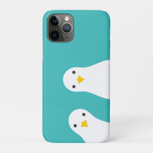 Funda Para iPhone 11 Pro Gaviotas divertidas ilustracion turquesa