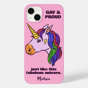 Funda Para iPhone 14 Plus De Case-Mate Gay Unicornio de texto personalizado