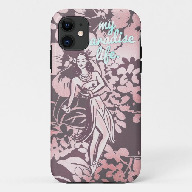 Funda De Case-Mate Para iPhone GC Pink & Aqua My Paradise Life Hawaiian Hula (Reverso)