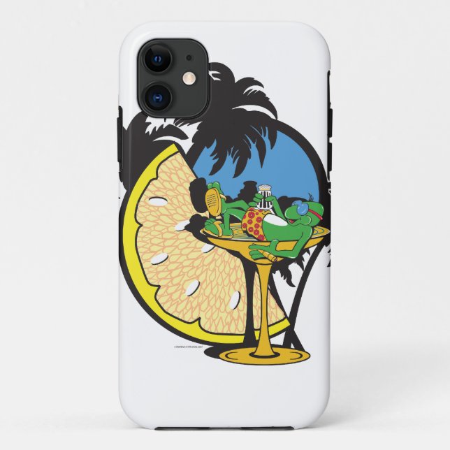 Funda De Case-Mate Para iPhone Gecko de vacaciones tropicales (Reverso)