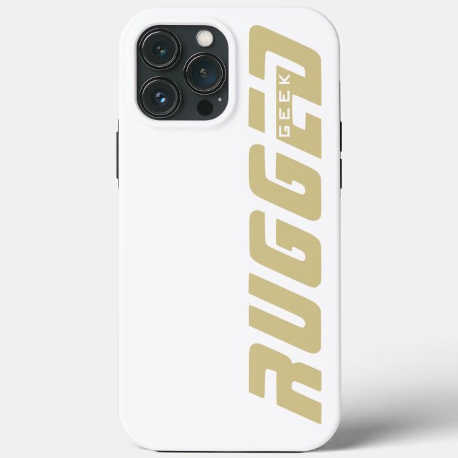 Funda De Case-Mate Para iPhone GEEK blanco y dorado (Reverso )