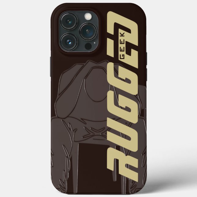 Funda De Case-Mate Para iPhone Geek Rugged Hombre Holding Head | Hombre pensante (Reverso )