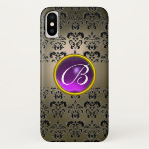 FUNDA PARA iPhone X GEM MONOGRAM GEM GAMASK PURPLE GRIS