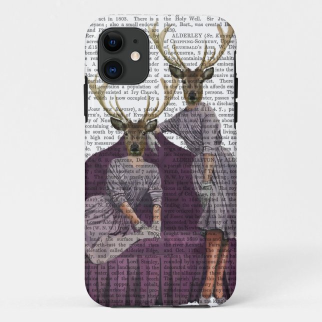 Funda De Case-Mate Para iPhone Gemelos ciervos morados (Reverso)
