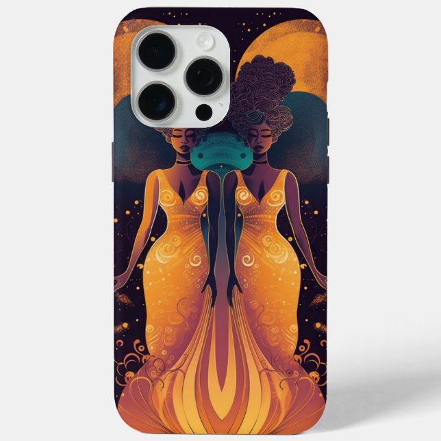 Funda De Case-Mate Para iPhone Gemini Zodiac Twin Women (Reverso )