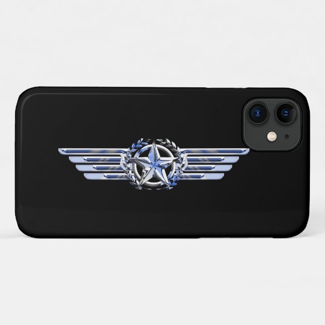 Funda De Case-Mate Para iPhone General Air Pilot Chrome como Star Wings Black (Reverso (horizontal))