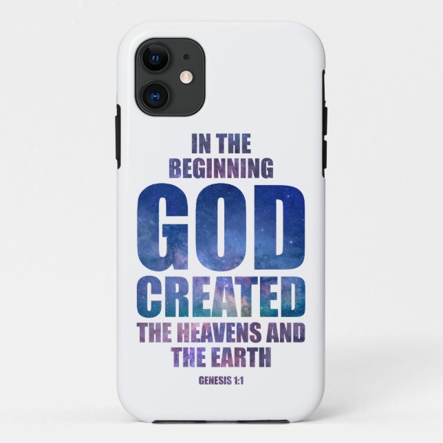 Funda De Case-Mate Para iPhone Génesis 1:1 Al Principio DIOS Creó Universo (Reverso)