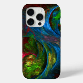 Funda Para iPhone 15 Pro Génesis Arte abstracto azul