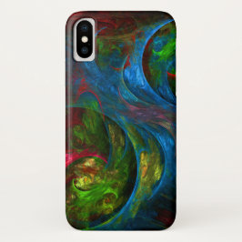 Funda Para iPhone X Génesis Arte abstracto azul