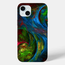 Funda Para iPhone 15 Mini Génesis Arte abstracto azul
