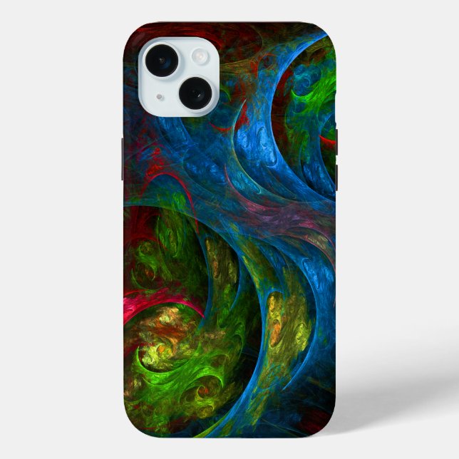 Funda De Case-Mate Para iPhone Génesis Arte abstracto azul (Reverso )