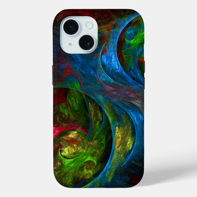 Funda De Case-Mate Para iPhone Génesis Arte abstracto azul (Reverso )