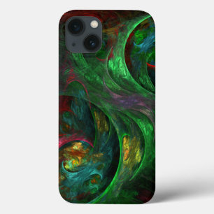 Funda Para iPhone 13 Génesis Arte abstracto verde