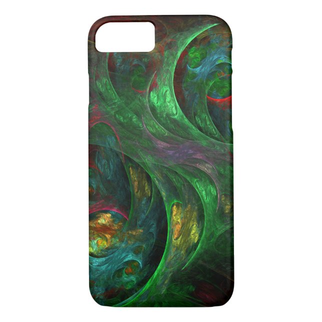 Funda De Case-Mate Para iPhone Génesis Arte abstracto verde (Reverso)