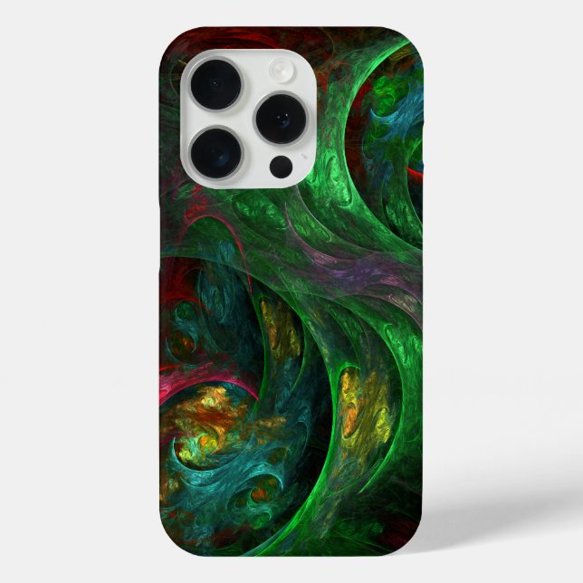 Funda De Case-Mate Para iPhone Génesis Arte abstracto verde (Reverso )
