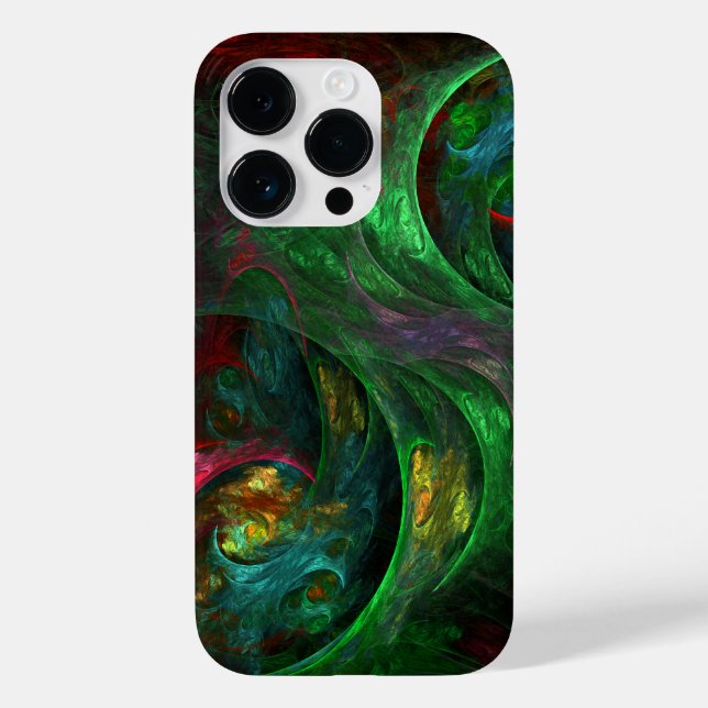 Funda De Case-Mate Para iPhone Génesis Arte abstracto verde (Reverso )