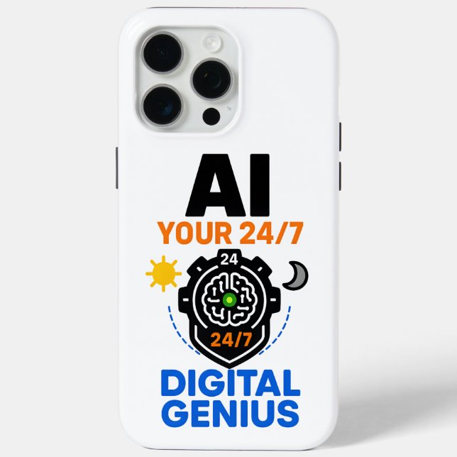 Funda De Case-Mate Para iPhone Genio digital AI - Asistente inteligente 24 horas  (Reverso )