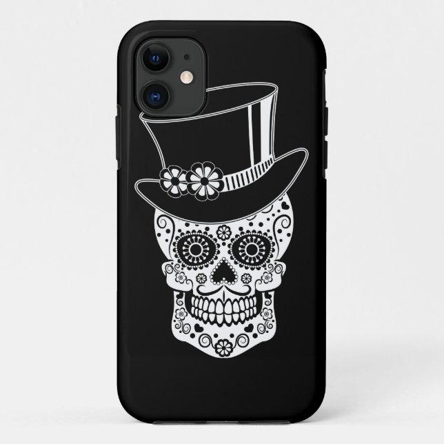 Funda De Case-Mate Para iPhone Gentleman Sugar Skull (Reverso)