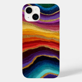Funda Para iPhone 14 De Case-Mate Geoda de Ágata Arcoíris Vibrante