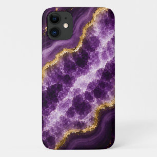 Funda Para iPhone 11 Geoda de Mármol de Amatista de Lujo
