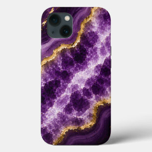 Funda Para iPhone 13 Geoda de Mármol de Amatista de Lujo