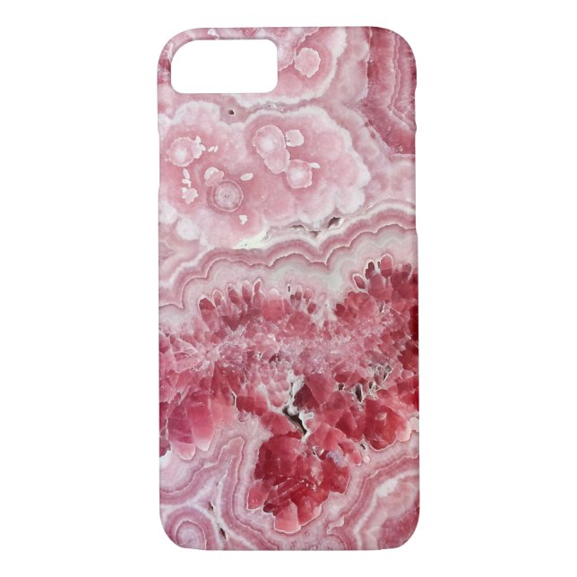 Funda De Case-Mate Para iPhone Geode de cristales rosados (Reverso)