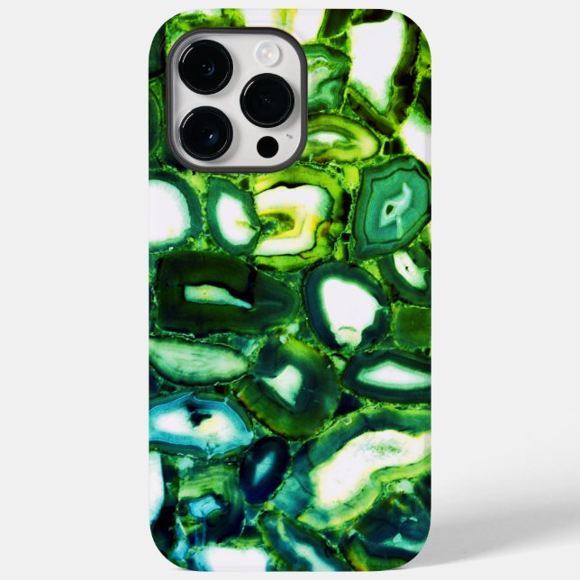 Funda De Case-Mate Para iPhone Geodesia verde abstracta, gema verde (Reverso )