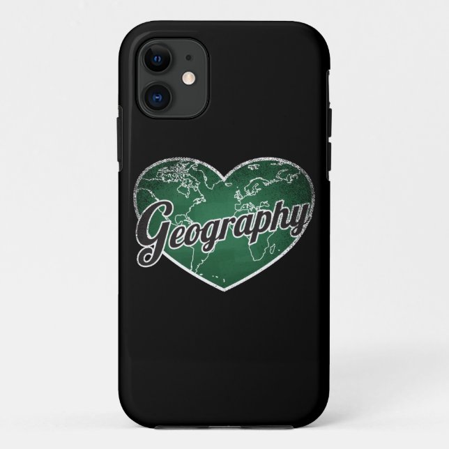Funda De Case-Mate Para iPhone Geografía Retro Heart Blackboard Love (Reverso)