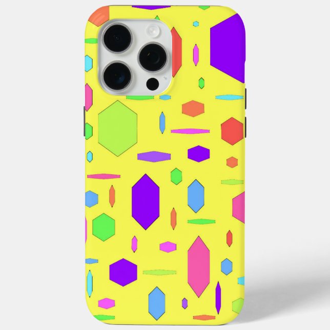 Funda De Case-Mate Para iPhone Geometría amarilla (Reverso )