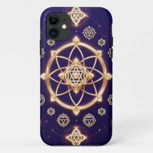 Funda Para iPhone 11 Geometría Celestial de la Luz — Patrón Sagrado