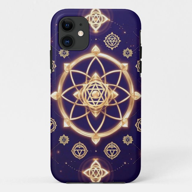Funda De Case-Mate Para iPhone Geometría Celestial de la Luz — Patrón Sagrado (Reverso)