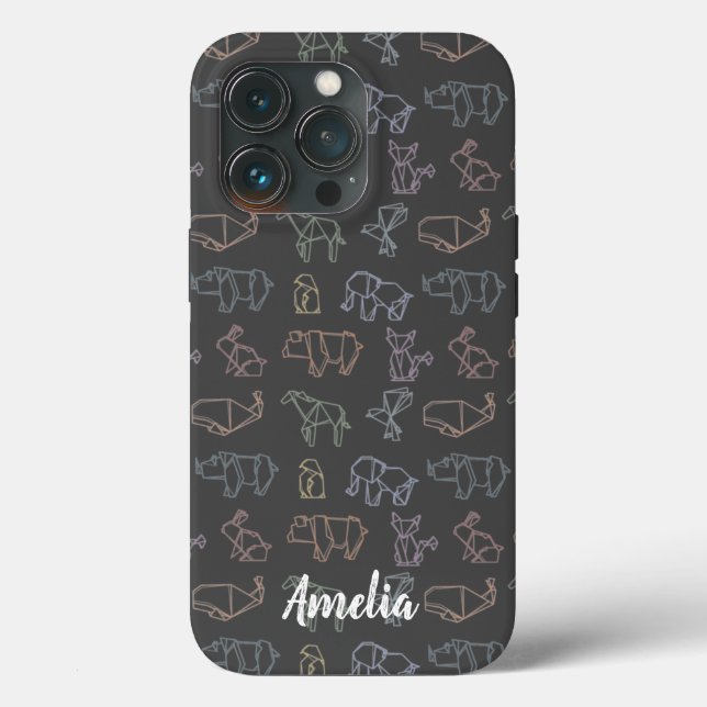 Funda De Case-Mate Para iPhone Geometría de Personalizable colorida Origami Anima (Reverso )