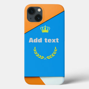 Funda Para iPhone 13 Geometría Moderna Símbolo Naranja Azul Estilo Abst