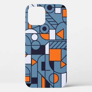 Funda Para iPhone 12 Geometría poster retro de arte minimalista con si