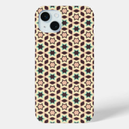 Funda Para iPhone 15 Mini  Geometric pattern with star shapes in brown and t
