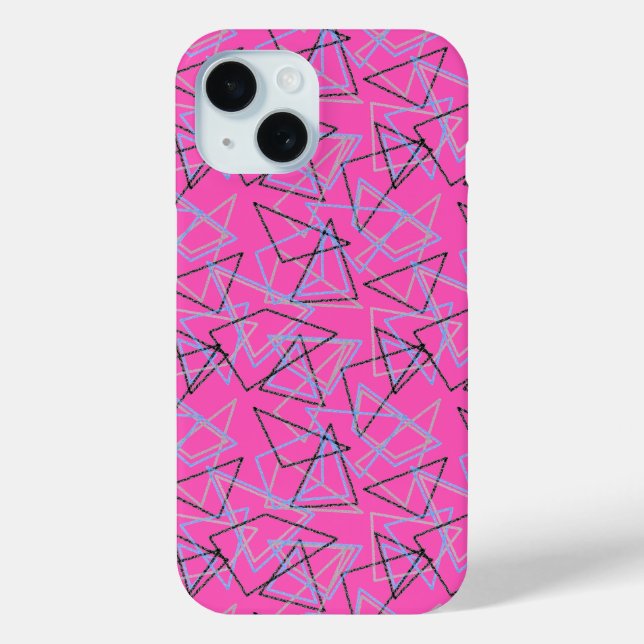 Funda De Case-Mate Para iPhone Geometric shapes in chalk on white  (Reverso )