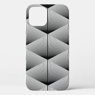 Funda Para iPhone 12 Geométrica de diamante: diseño de cosecha monocrom