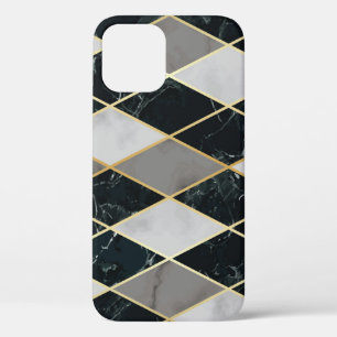 Funda Para iPhone 12 Geométrica de Mármol: Lujo de Líneas de Oro
