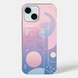 Funda Para iPhone 15 Geométrica del gradiente de Pastel