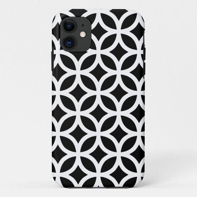 Funda De Case-Mate Para iPhone Geométrico blanco y negro (Reverso)