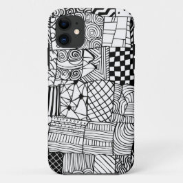 Funda Para iPhone 11 Geométrico caprichoso blanco negro