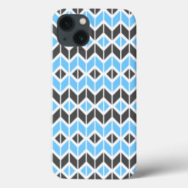 Funda Para iPhone 13 Geométrico de hueso de arenisca gris azul moderno